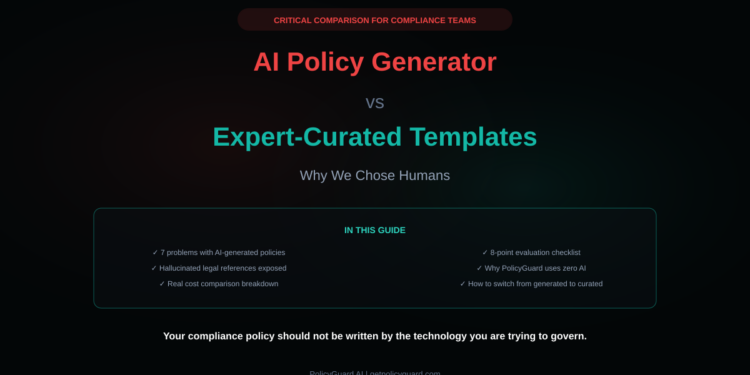 AI Policy Generator vs Expert-Curated Templates - Why We Chose Humans - PolicyGuard AI
